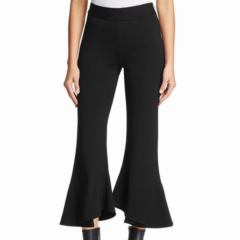 KOBI HALPERIN Women's Alba Pants Cropped Black Elastic Waist Size XL KP7P03